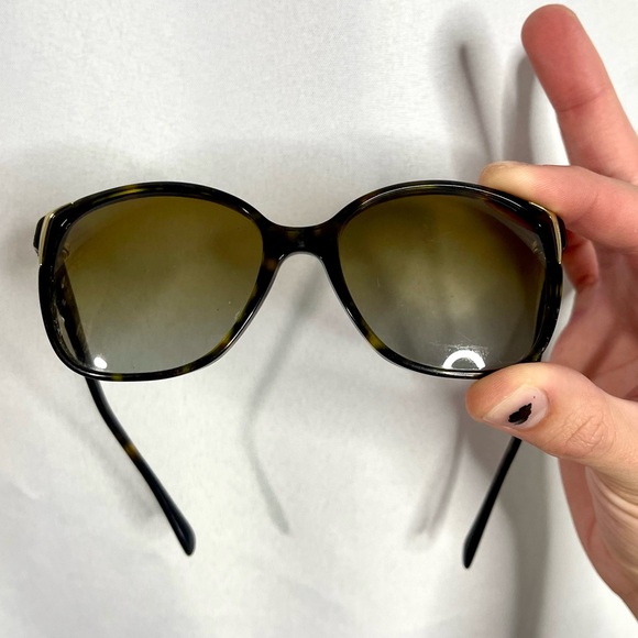 Prada | (SPR010) conceptual black/brown polarized green-tinted sunglasses & case - Picture 2 of 7